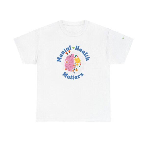 "Mental Health Matters" CrossPoint Unisex Heavy Cotton Tee - Image 2