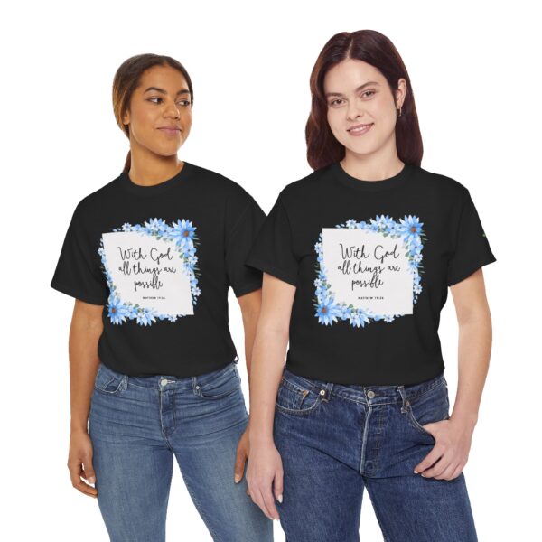 "Matthew 19:26" CrossPoint Unisex Heavy Cotton Tee